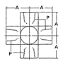 2080 Internal Pipe Cross Adapter